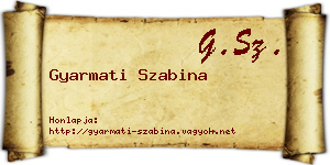 Gyarmati Szabina névjegykártya
